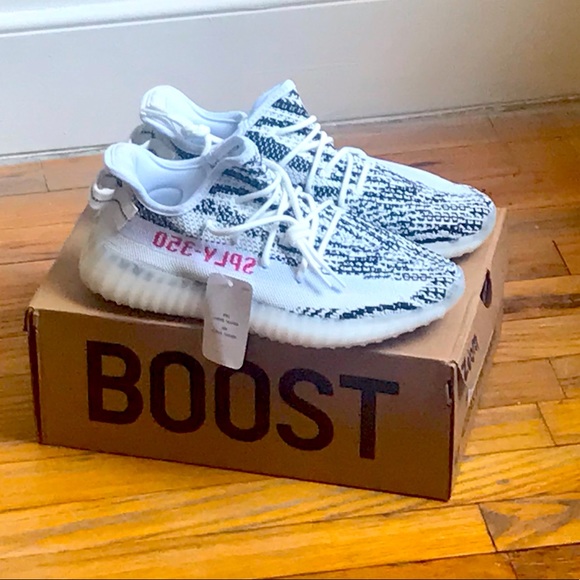 Adidas YEEZY Boost 350 Zebra Black Size 8 - Picture 2 of 14